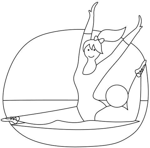 Rhythmic Gymnastics Coloring Page